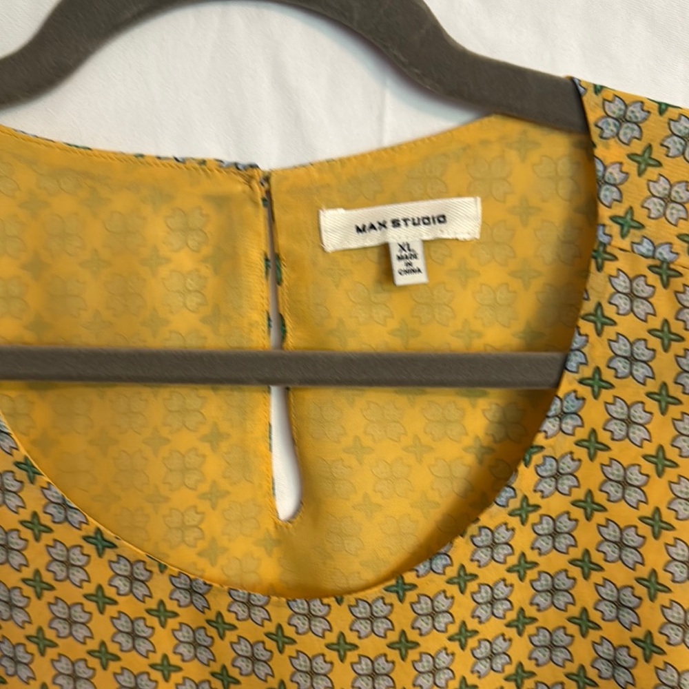 Max Studio Yellow Floral Blouse